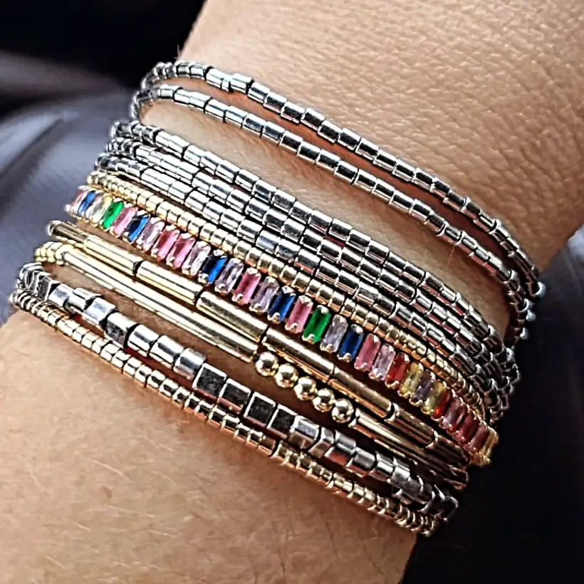 Pulseiras Coloridas Metálicas